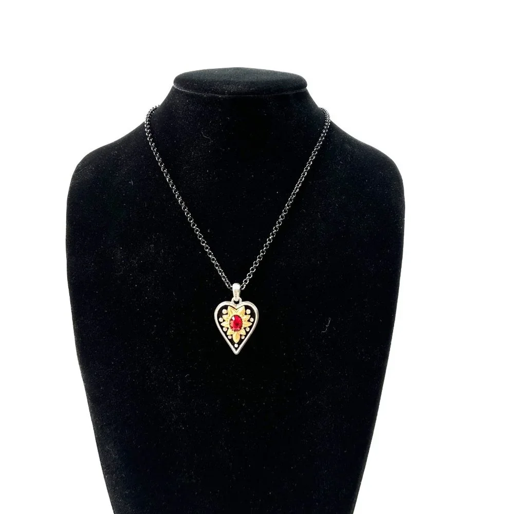 Brighton Monarch Necklaces Set of 2 Love Strength 18" Black Chains - Picture 3 of 10